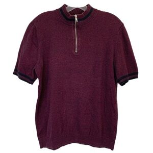 Top Man Burgundy Knit Short Sleeve Sweater Men’s Size Large